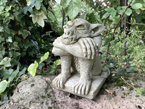 Stone garden grumpy gargoyle - garden,