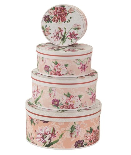 Set four small pink floral - set,