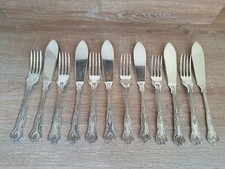 VINTAGE 6 SETTING EPNS A1 FISHEATERS SET KINGS PATTERN CUTLERY