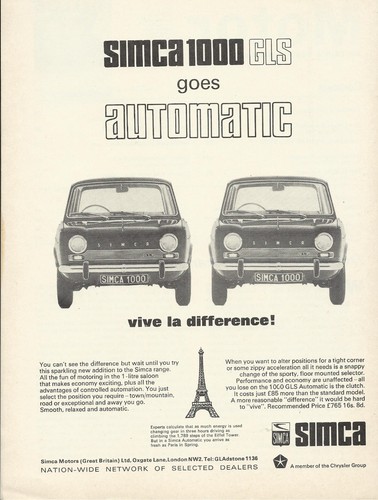 Simca 1000 gls automatic - 1000,