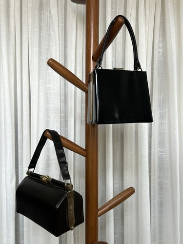 Vintage faux leather black - faux,