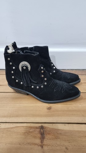 Santa black real suede - fe,