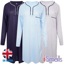 i-Smalls Mens Nightshirt Pyjama Top with Spots Long Sleeve Loose Fit