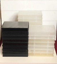 27 x VHS Video Tape Cases EMPTY Storage (Retro/Up Cycle/Craft) Clear/Black