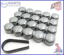 WHEEL NUT COVERS FOR SKODA FABIA OCTAVIA SUPERB 17mm LOCKING BOLT CAPS GREY