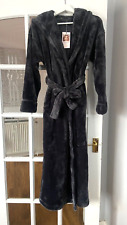 Luxurious BNWT M&S Rosie @ Autograph charcoal fleece hooded dressing gown XS 4-6