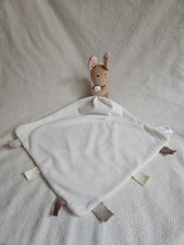 TU @ SAINSBURYs WHITE BROWN BUNNY RABBIT BABY COMFORTER BLANKET PLUSH