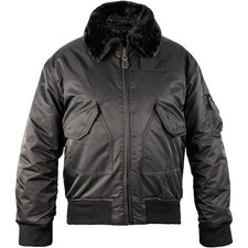 US Military CWU MA2 Flight Bomber Tactical Mens Pilot Jacket + Fur Collar Black