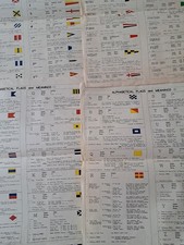 ORIGINAL ROYAL NAVY DOCUMENT DATED 1954 Flag meanings Alphabet flags Morse code