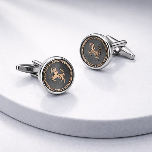 Silver ferrari cufflinks for - cufflinks,
