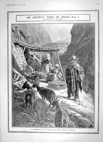 Old antique print 1906 - print,