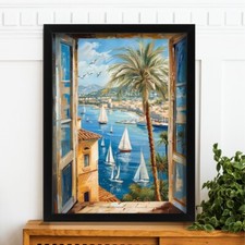 Sailboat Harbor Art Print