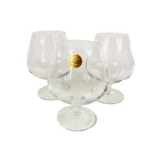 Cristal D'Arques France Brandy Snifter Glass Lead Crystal Clear 5.5" Set Of 3