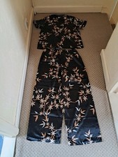 silk Pj's  size 12_14 black  leaf