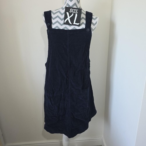 Navy blue corduroy pinafore - navy,