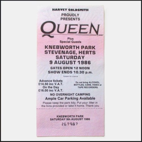 Queen knebworth ticket - queen,