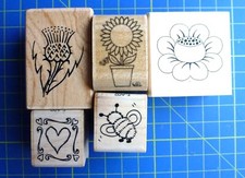 Craft Stamps. Sunflower. Flowers.Bee.Heart.Thistle..Bundle. .Rubbers Good. SBB