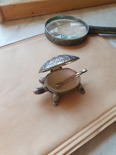 Vintage tortoise pill - pill, box