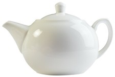 White Teapot Ceramic Orion Ball Shaped Porcelain Tea Pot 4 Cup 1000ml 35oz