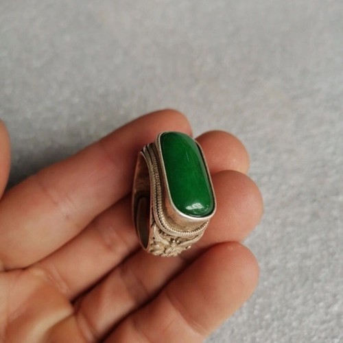 Men green jade ring women - jade,