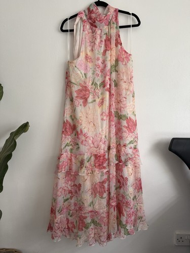 Zara floral halter neck long - floral, halter-neck