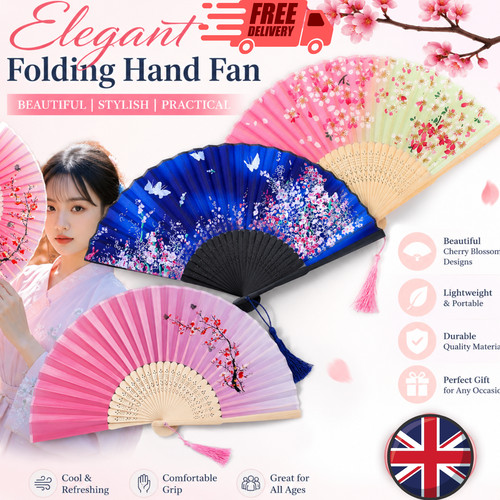 Bamboo folding hand silk - bamboo,