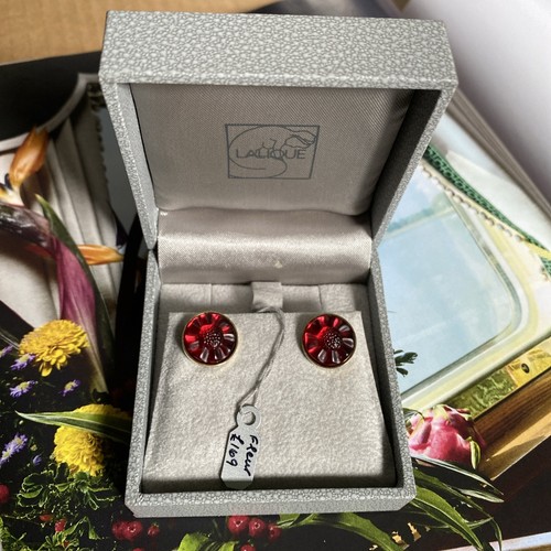 Lalique crystal fleur red - lalique,
