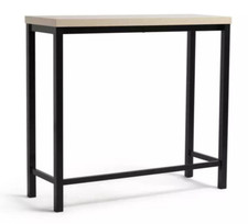 Habitat Zayn Metal 2 Seater Bar Table Black Birch | Breakfast Table