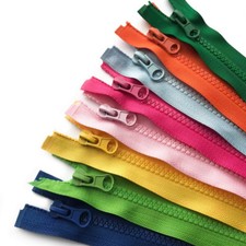 Chunky Open Ended Zip Plastic Teeth - Choice of 14 Colours & 11 Zipper Lengths