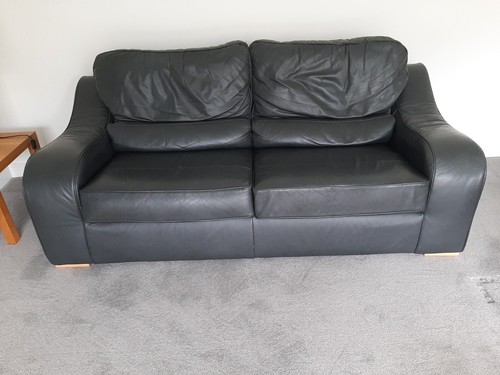 Black leather three - leather,