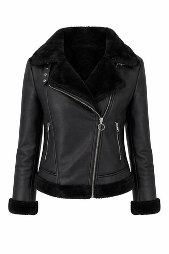 Boohoo black faux shearling - faux,
