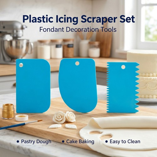 Plastic icing scraper pastry - plastic,