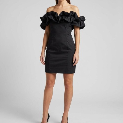Black bardot dress - black,