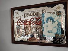 Large Coca Cola Advertising Mirror 98 X 68cm