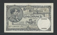 BELGIUM 5 francs 1926 Krause