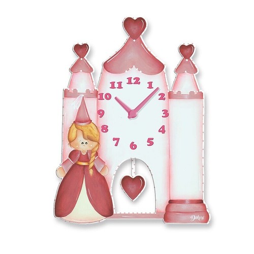 Pink castle princess clock - castle,