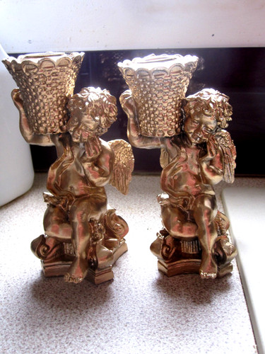 Lovely gold resin 2 cherub - resin,,