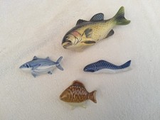 Four ceramic fish - ceramic,
