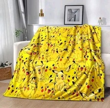 New Pokemon Anime Flannel Kids Cozy Soft Blanket Pikachu Birthday Gift 70x100cm