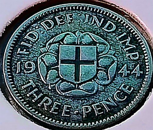 1944 threepence george 3d - george,