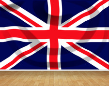 Union Jack Flag UK England Wallpaper Feature Wall Mural Bedroom Kids Pasteable