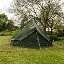4M Bell Tent Lite - Olive Green -14.2KG with Zipped in Groundsheet