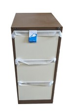 Bisley 3 Drawer Foolscap Flush Front Filing Cabinet Home & Office Coffee & Cream