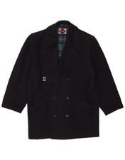 PIERRE CARDIN Mens Double Breasted Coat UK 40 Large Navy Blue C102