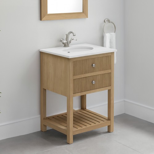 Ribbed oak wood - ribbed, freestanding