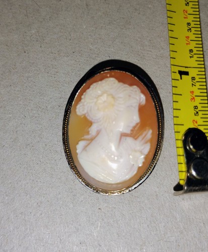 Antique shell cameo sterling - shell,