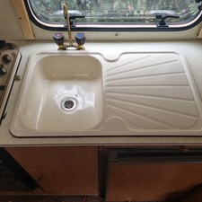 Caravan Sink And Drainer Cream Campervan Motorhome Sink And Drainer