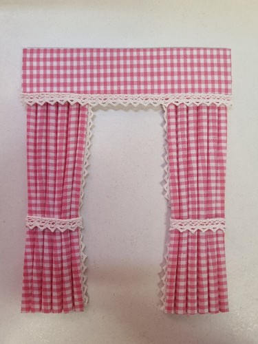 Dolls house miniature curtains - dolls,