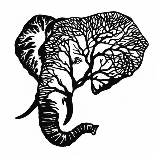 Metal elephant wall - elephant,