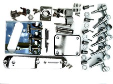 Telecaster guitar full chrome hardware parts bridge neck machine heads knobs TL